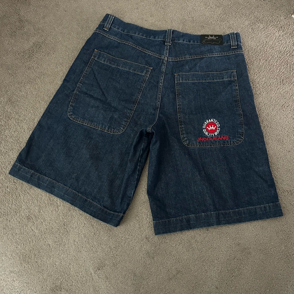 BNWT Vintage 00s Jnco Jorts Jean Shorts Blue Denim Y2K Embroidered Men's Size 40